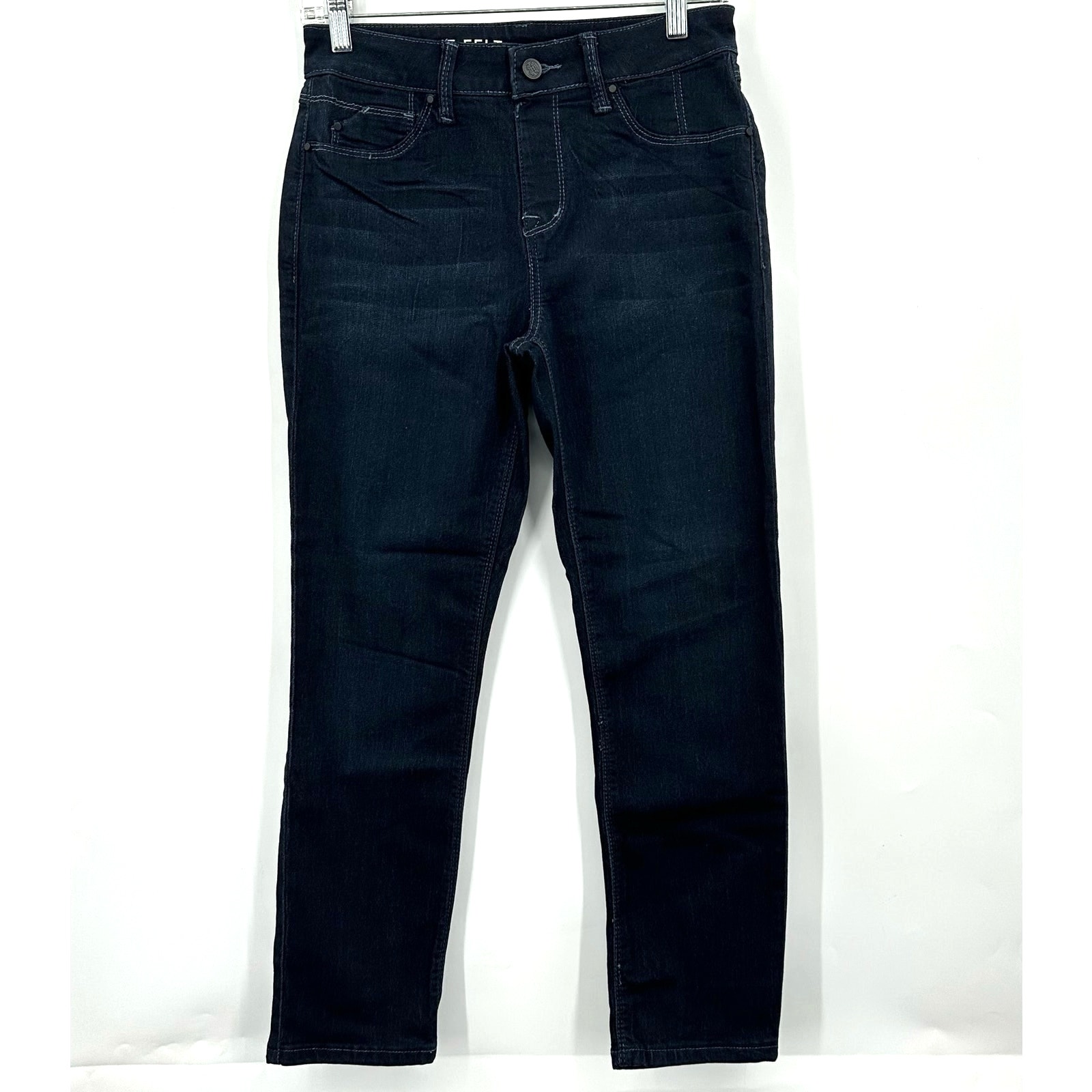 Laurie Felt Silky Slim Leg Jeans Overdyed Blue Womens Size Small Vital Stretch